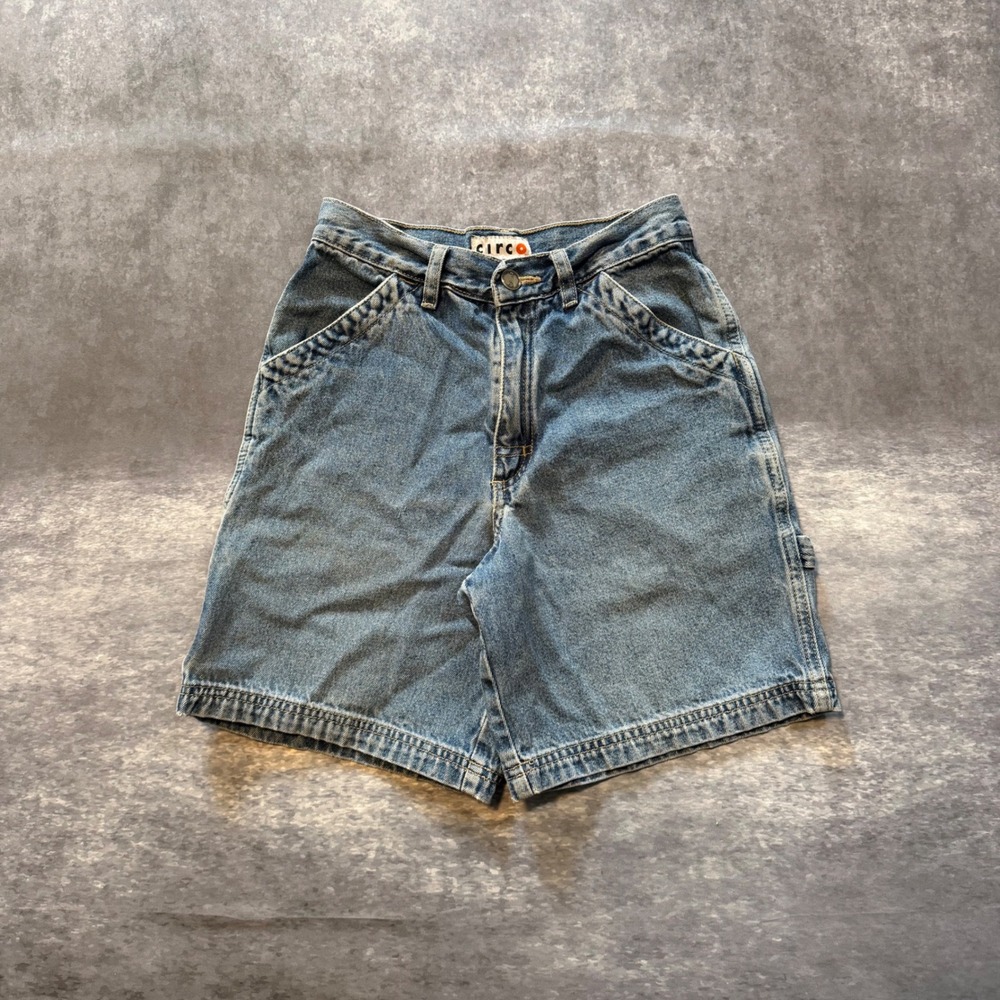 VTG Circo Kids Denim Carpenter Shorts Size 10 Blue Jean Utility Jorts 90s